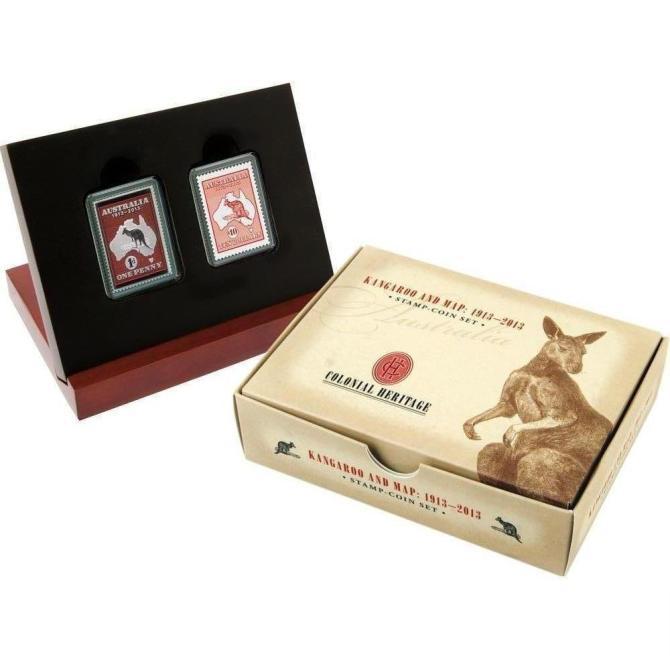 2013 Australia 100th Anniversary of Issuing a Stamp 50 Australian Cents 1/2 oz Silver Proof Coin and Stamp Set
