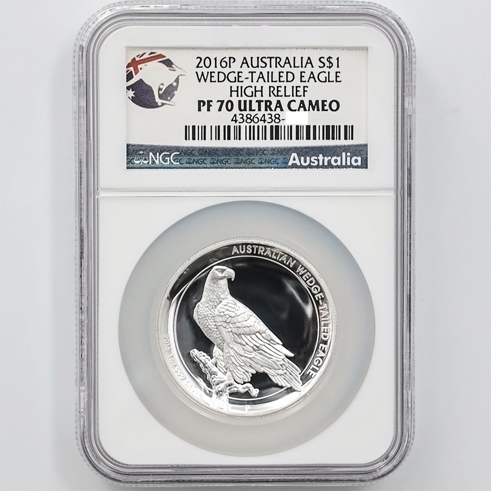 2016 Australia Wedge-tailed Eagle 1 Australian Dollar 1 oz High Relief Silver Proof Coin NGC PF 70 UC