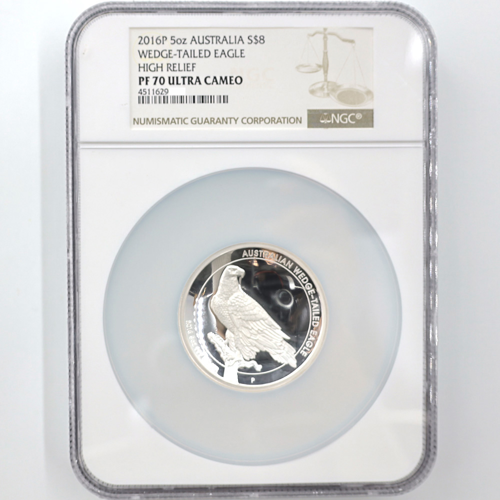 2016 Australia Wedge-tailed Eagle 8 Australian Dollar 5 oz High Relief Silver Proof Coin NGC PF 70 UC