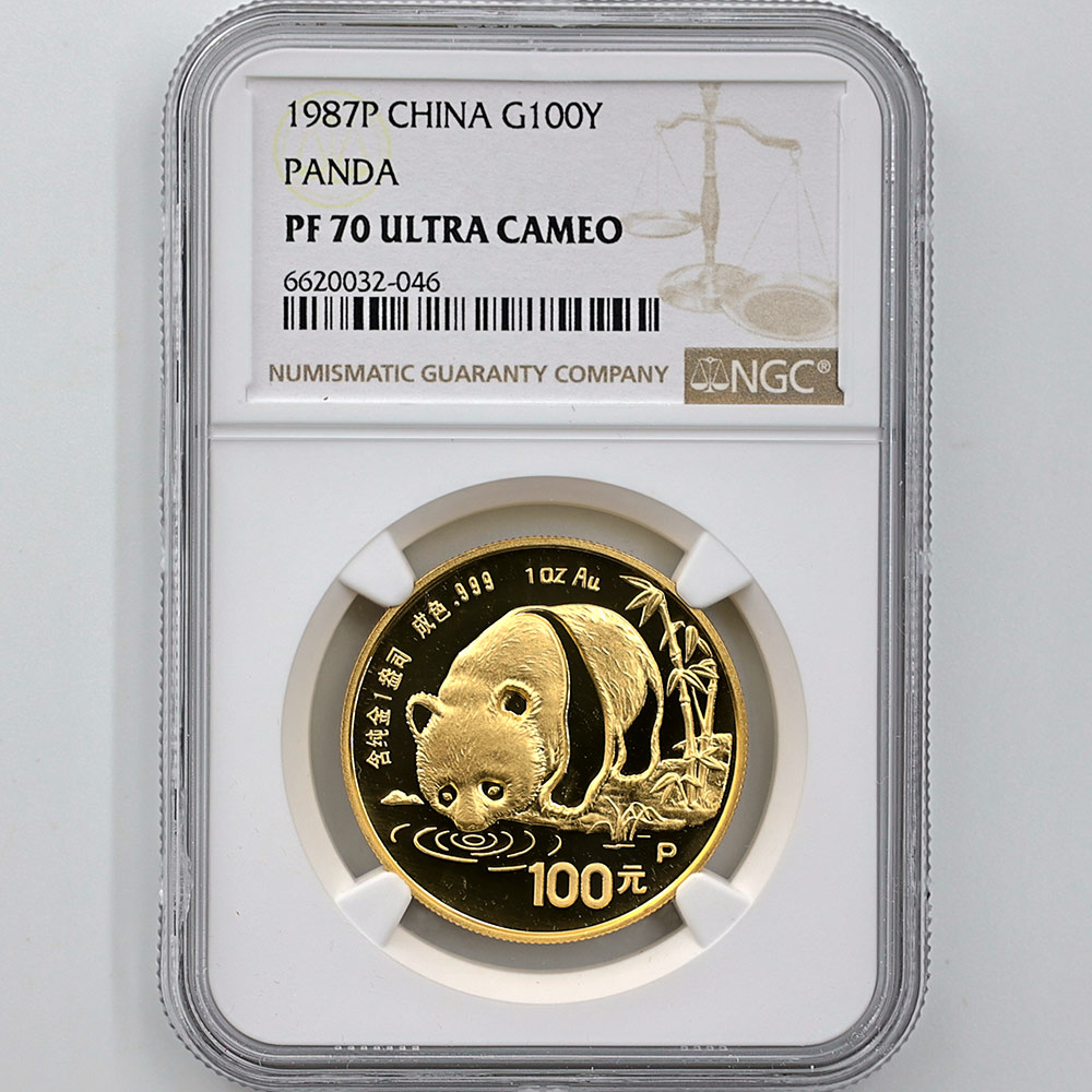 1987 China Panda 100 Yuan 1oz Gold Proof Coin NGC PF 70 UC