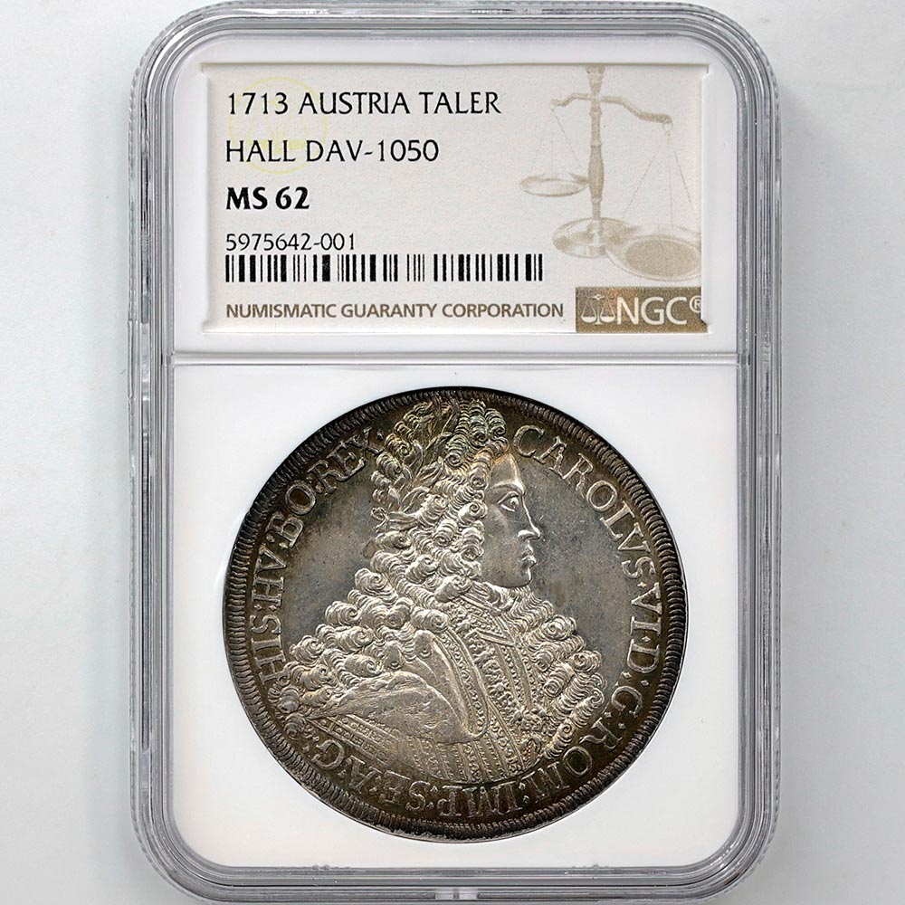 1713 Austria Hall Dav-1050 1 Thaler 28.40 Grams silver Coin NGC MS 62