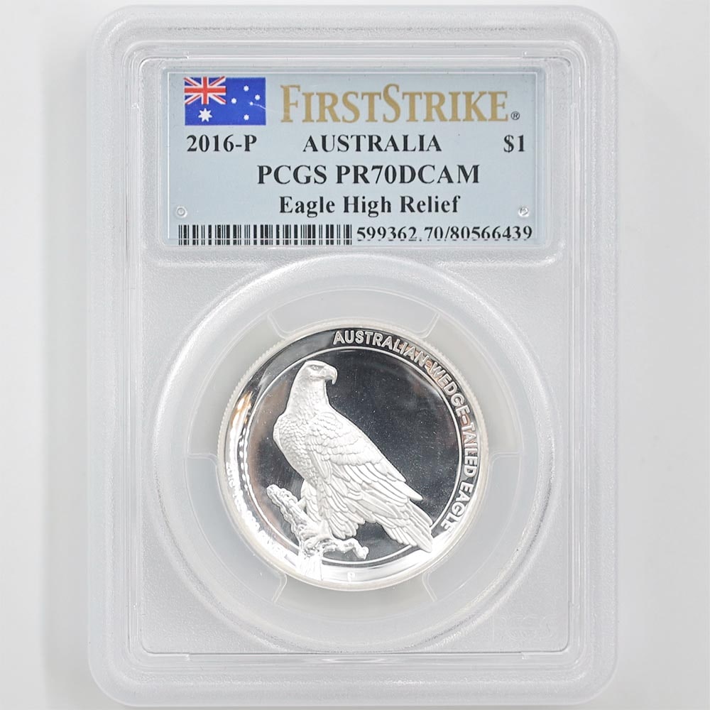 2016 Australia Wedge-tailed Eagle 1 Australian Dollar 1 oz High Relief Silver Proof Coin PCGS PR 70 DCAM First Strike