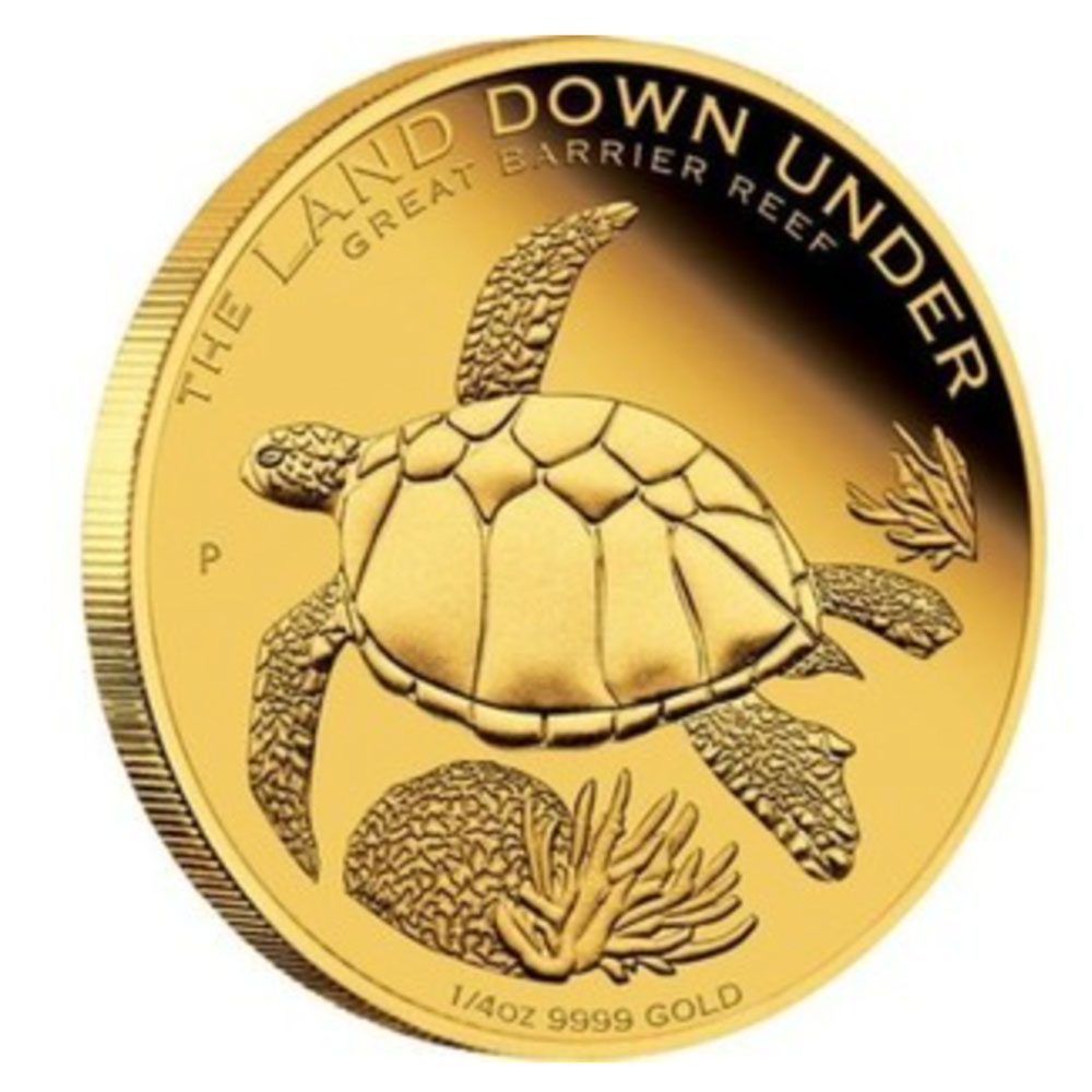 2014 Australia Great Barrier Reef 25 Australian Dollars 1/4oz Gold Proof Coin