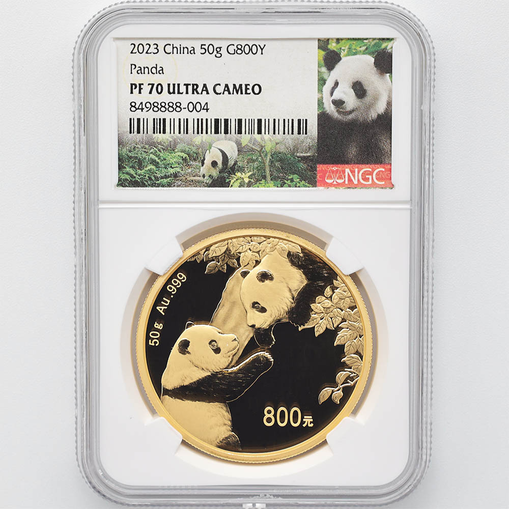 2023 China Panda 800 Yuan 50 Grams Gold Proof Coin NGC PF 70 UC