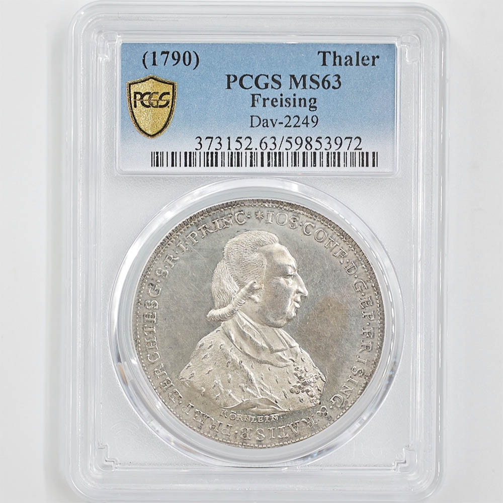 1790 Germany Bishop Joseph Conrad Freising 1 Thaler  28.00 Grams Silver Coin PCGS MS 63
