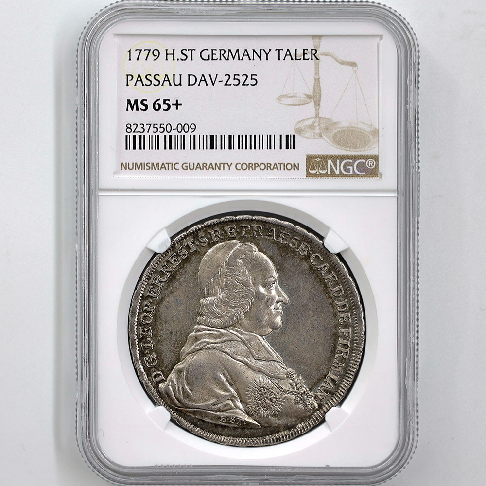 1779 Germany Passau 1 Thaler 28.05 Grams Silver Coin NGC MS 65+