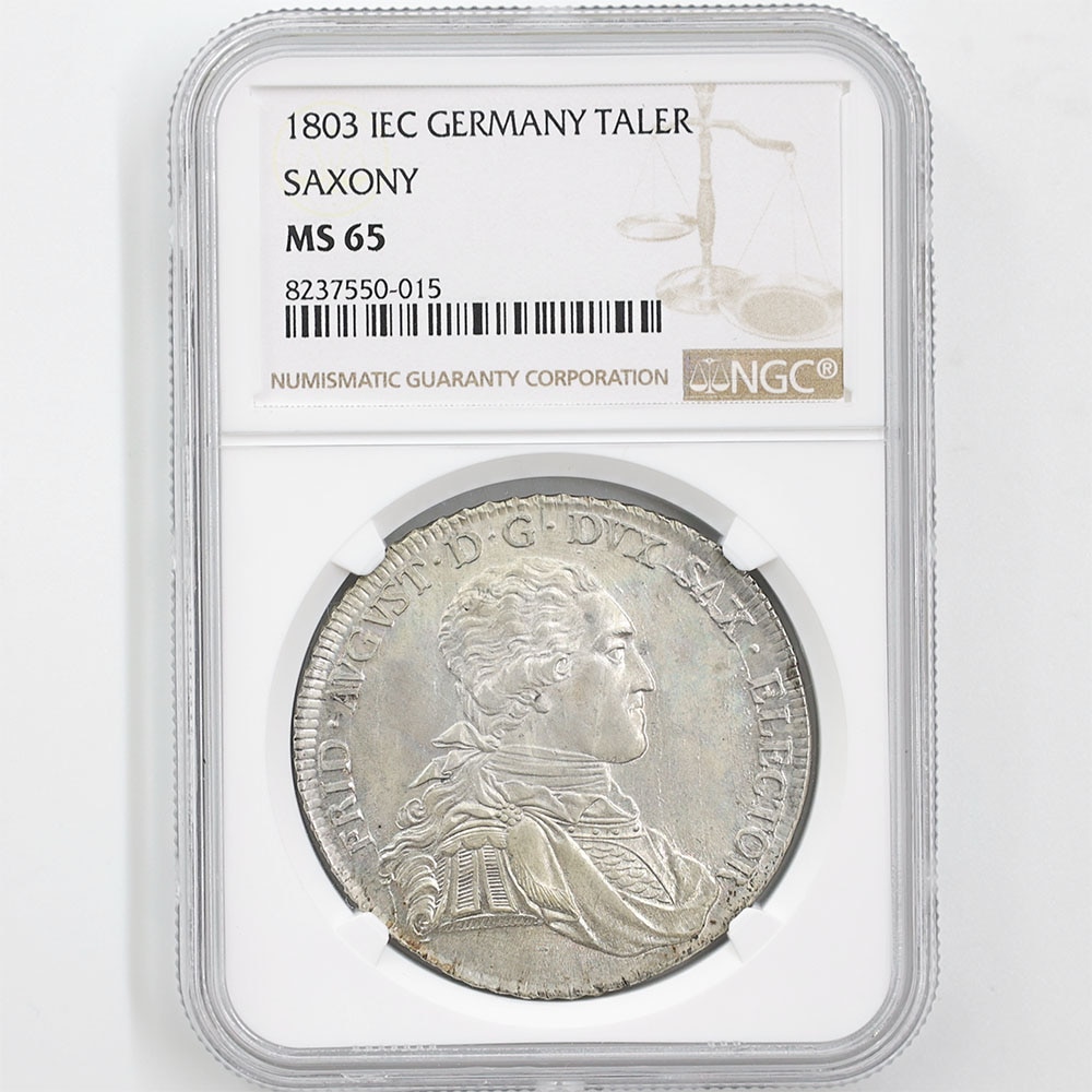 1803 Germany Elector of Saxony Frederick Augustus III 1 Thaler 27.94 Grams Silver Coin NGC MS 65