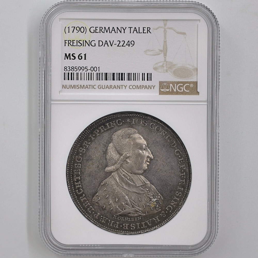 1790 Germany Bishop Joseph Conrad Freising 1 Thaler 28 Grams Silver Coin NGC MS 61