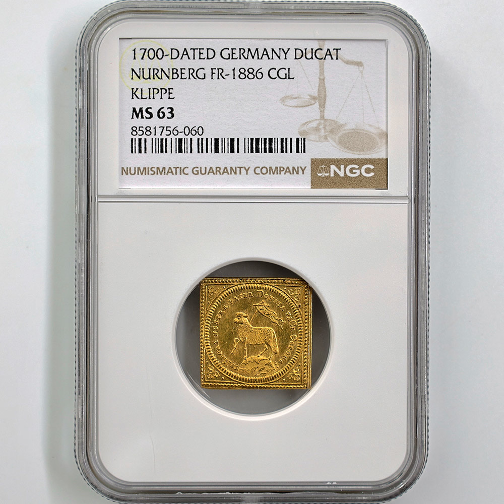 1700 Germany Nurnberg 1 Ducat 3.48 Grams Gold Coin NGC MS 63