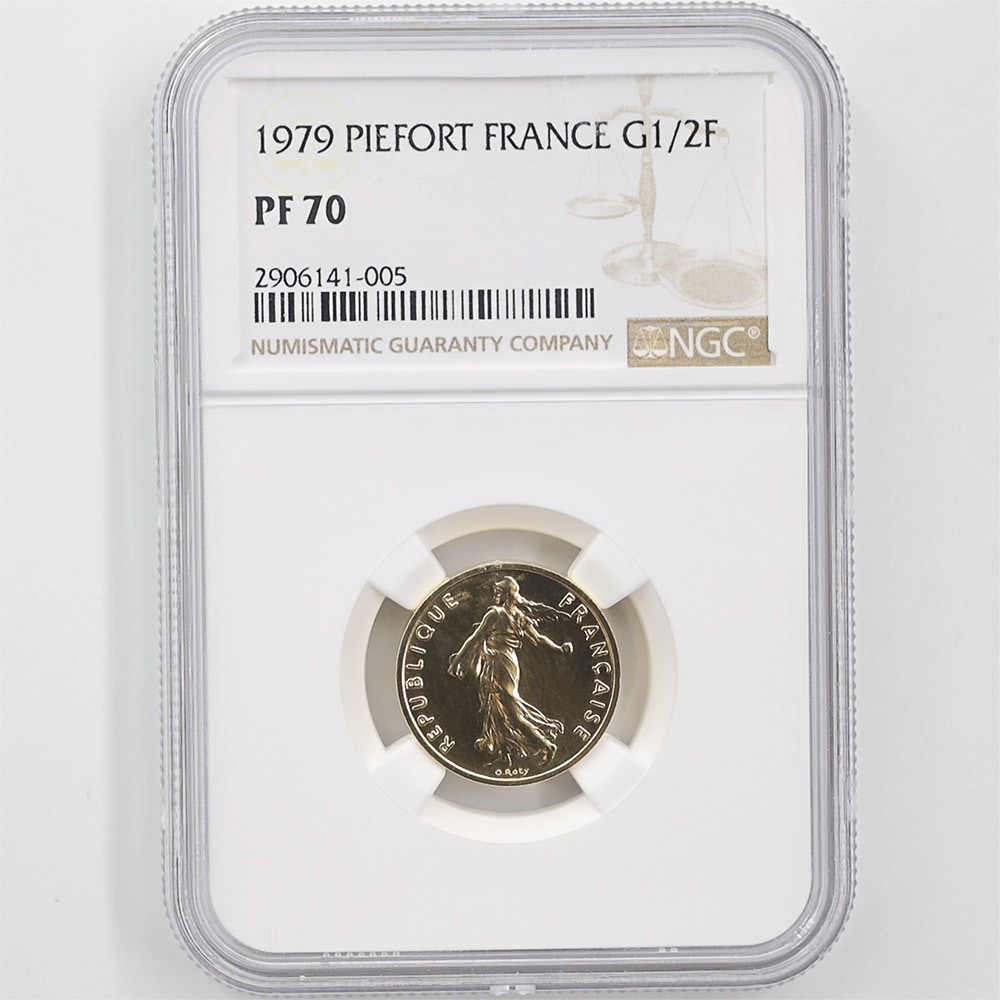 1979 France The Sower Piefort 1/2 Francs Gold Proof Coin NGC PF 70
