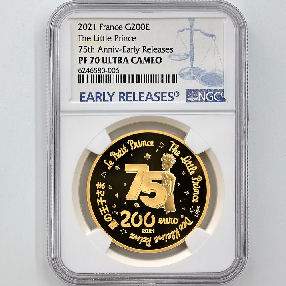 2021 France the Little Prince 75th Anniversary 200 Euros 1 oz Gold Proof Coin NGC PF 70 UC Early Releases