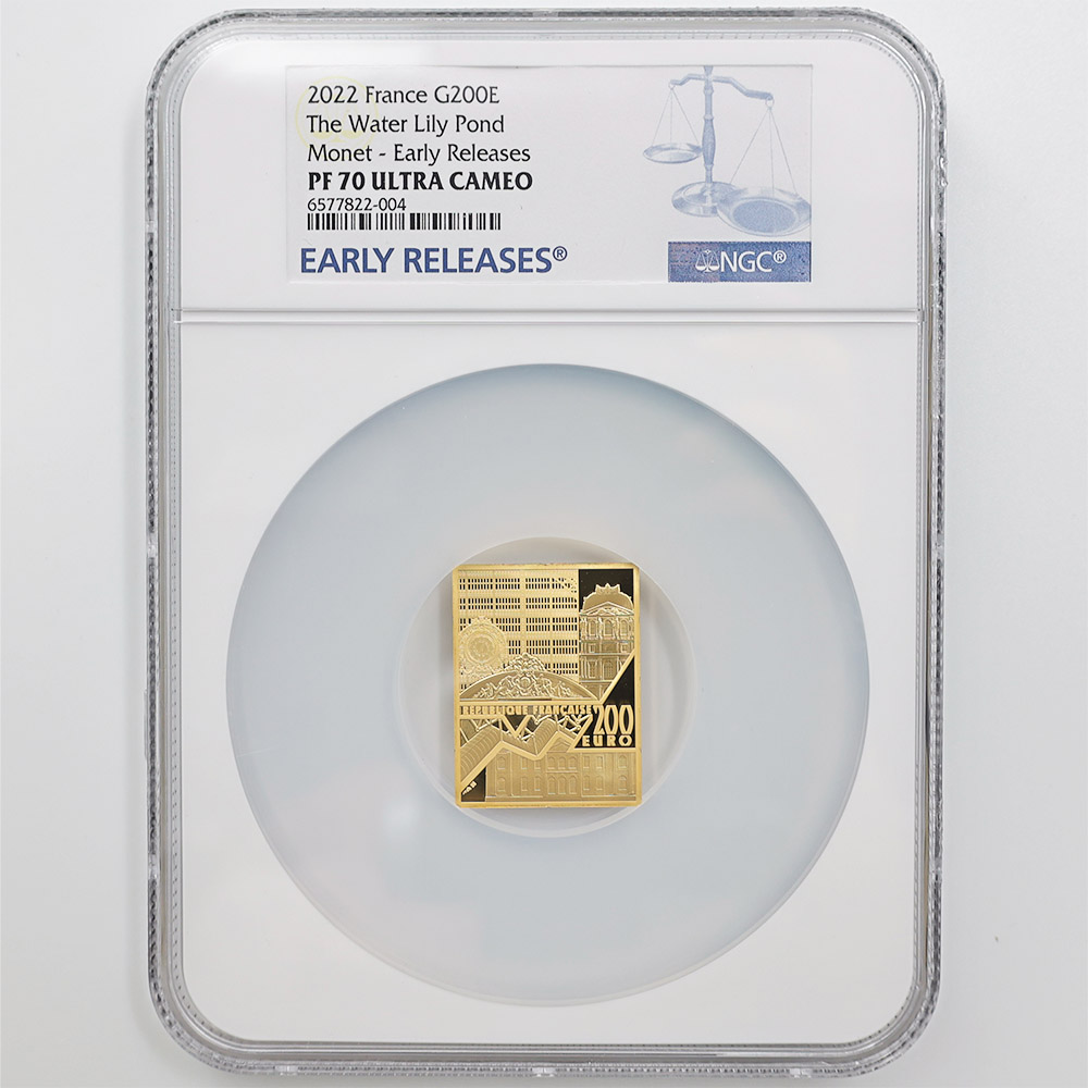 2022 France Masterpiece Art Series Musée d'Orsay The Water Lily Pond Monet 200 Euros 1 oz Gold Proof Coin NGC PF 70 UC ER