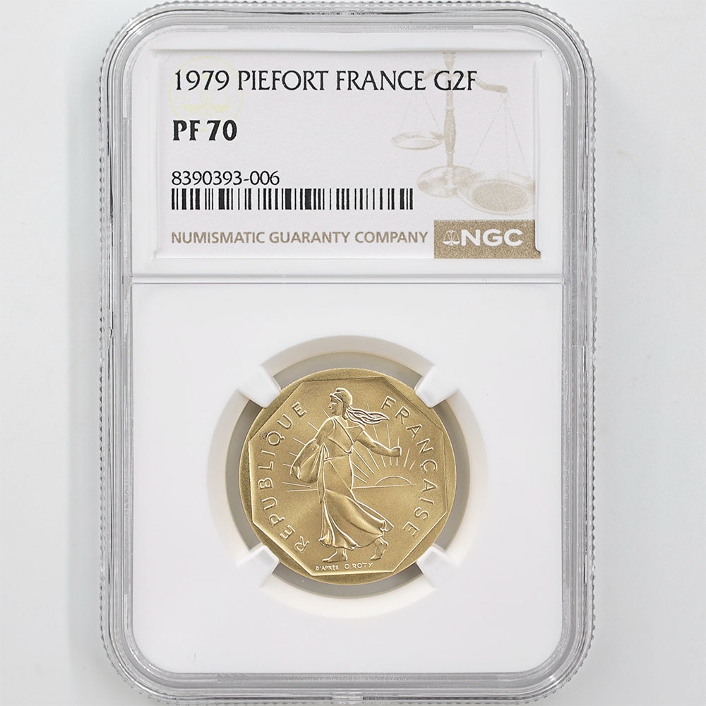 1979 France The Sower 2 Francs 30.92 Grams Piedfort Gold Proof Coin NGC PF 70