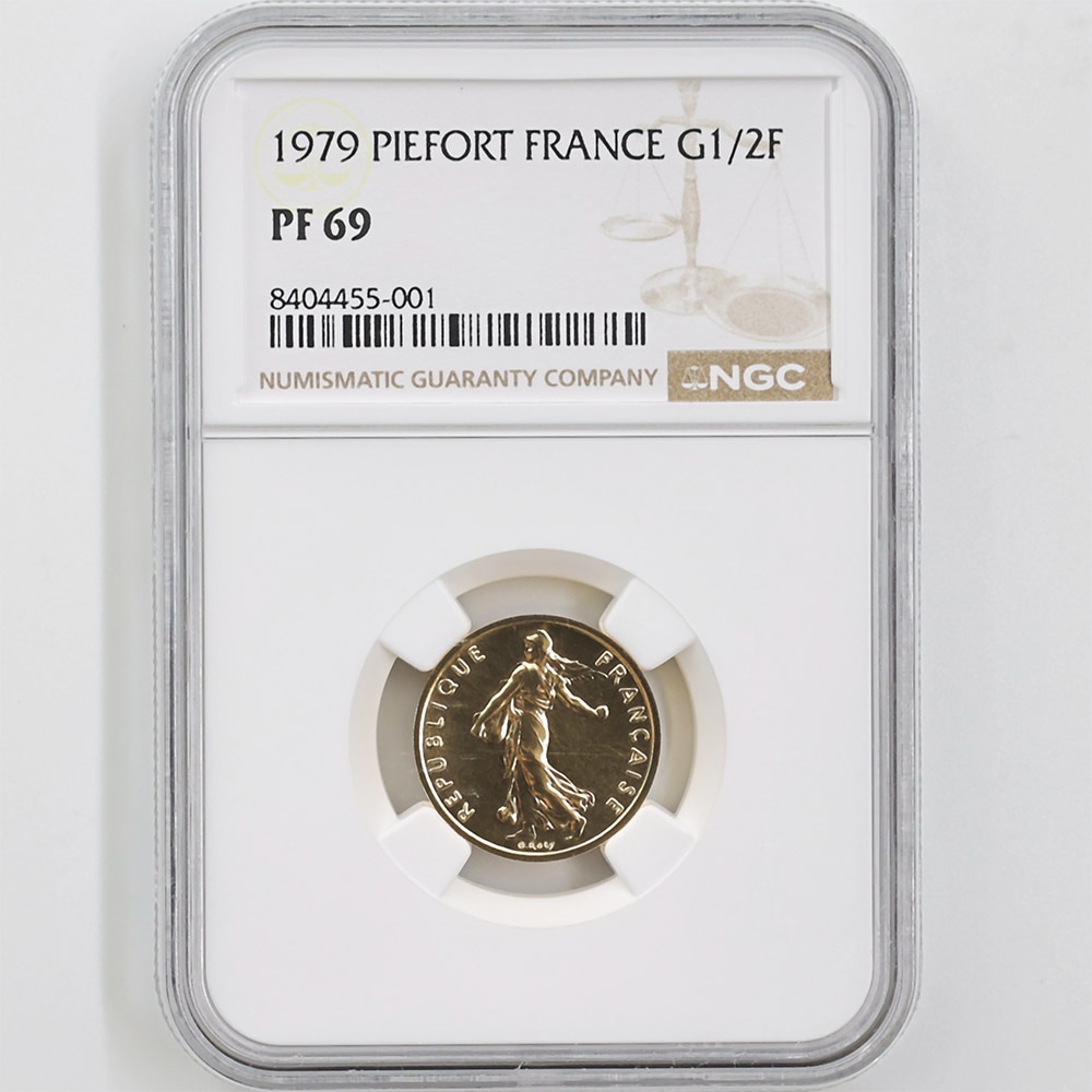 1979 France The Sower 1/2 Francs 18.5 Grams Piedfort Gold Proof Coin NGC PF 69