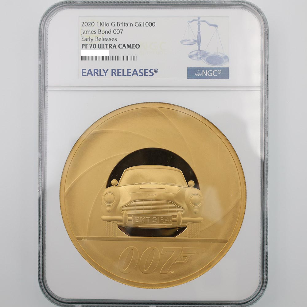2020 Great Britain James Bond 007 1000 Pounds 1Kg Gold Proof Coin NGC PF 70 UC Early Releases