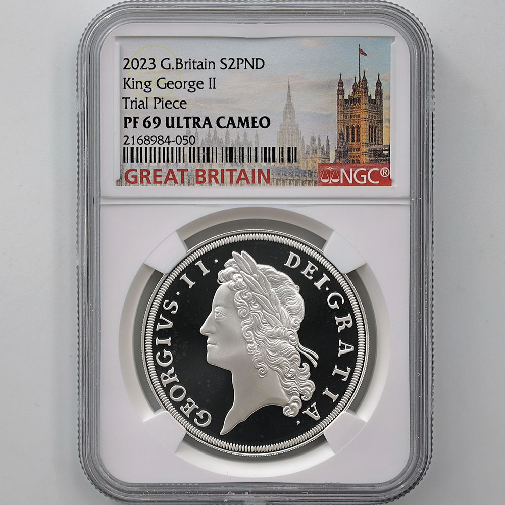 2023 Great Britain King George II 2 Pounds 1 oz Silver Proof Coin NGC PF 69 UC Trial Piece