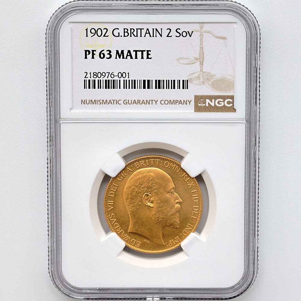 1902 Great Britain Edward VII 2 Pounds 15.98 Grams Gold Proof Coin NGC PF 63 MATTE