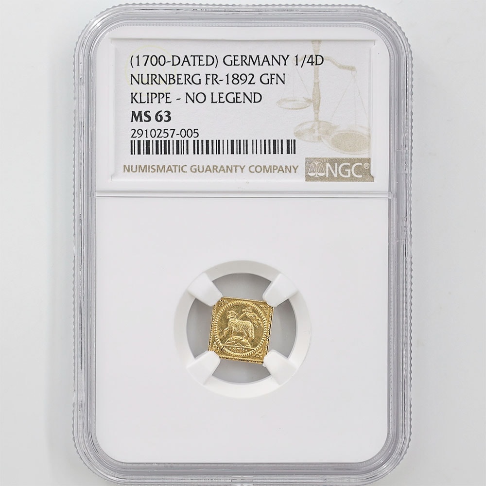 1700 Germany Nurnberg 1/4 Ducat  Gold Coin NGC MS 63