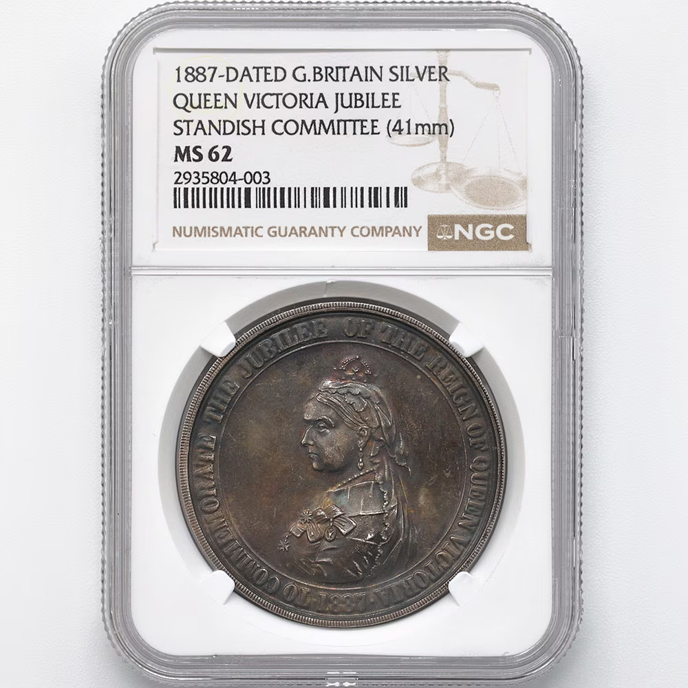 1887 Great Britain 50th Anniversary of Queen Victoria's Enthronement Silver Medal NGC MS 62
