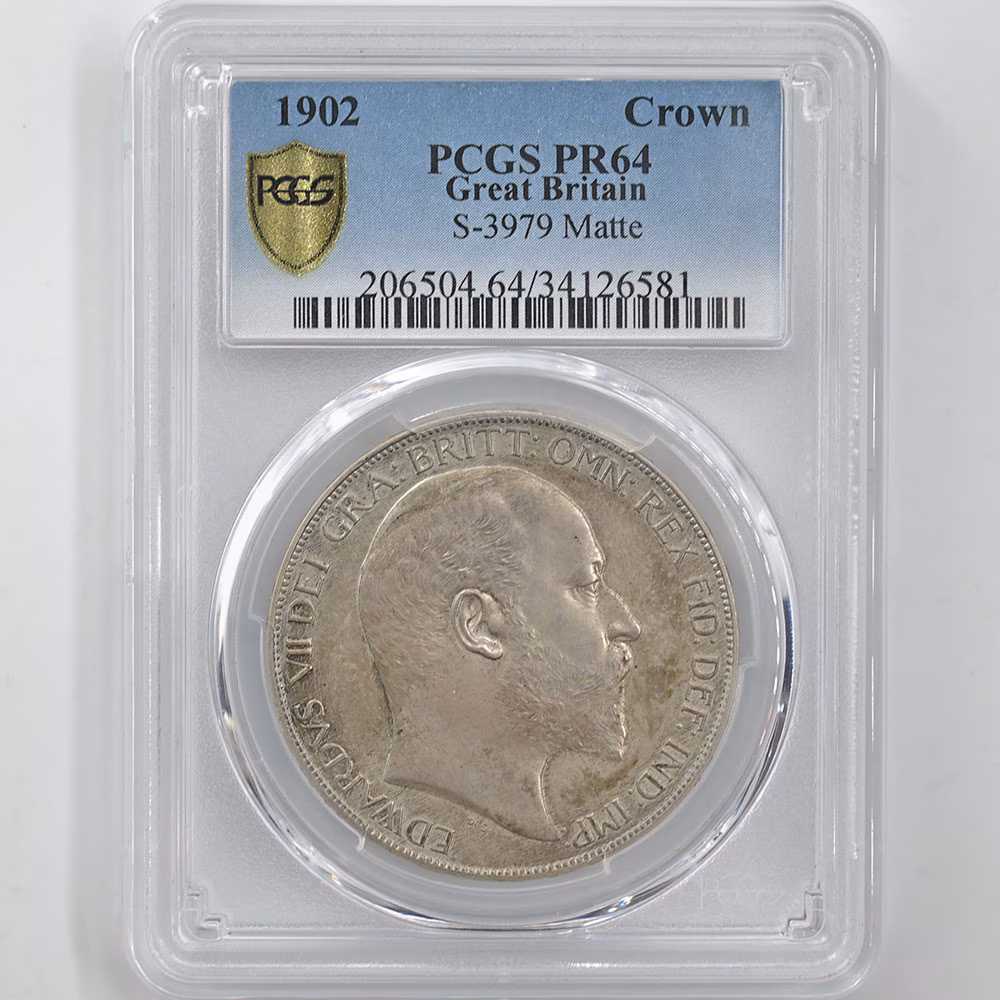 1902 Great Britain Edward VII 1 Crown 28.28 Grams Silver Proof Coin PCGS PR 64 MATTE