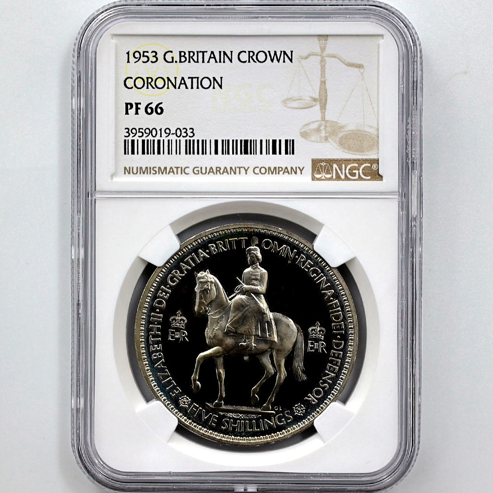 1953 Great Britain Coronation 5 Shillings 28.28 Grams Copper-nickel Proof Coin NGC PF 66