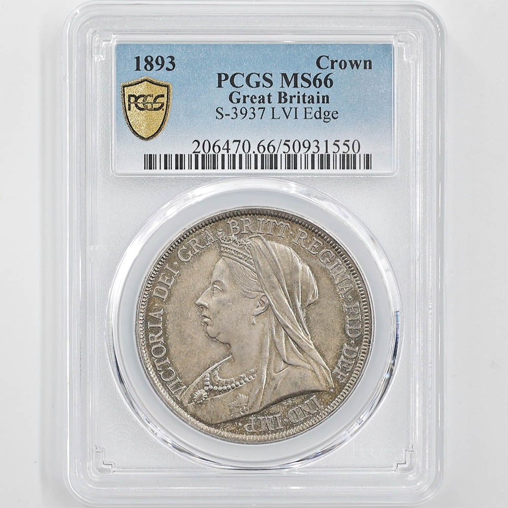 1893 Great Britain Victoria Gothic Crown 1 Crown 28.28 Grams Silver Coin PCGS MS 66