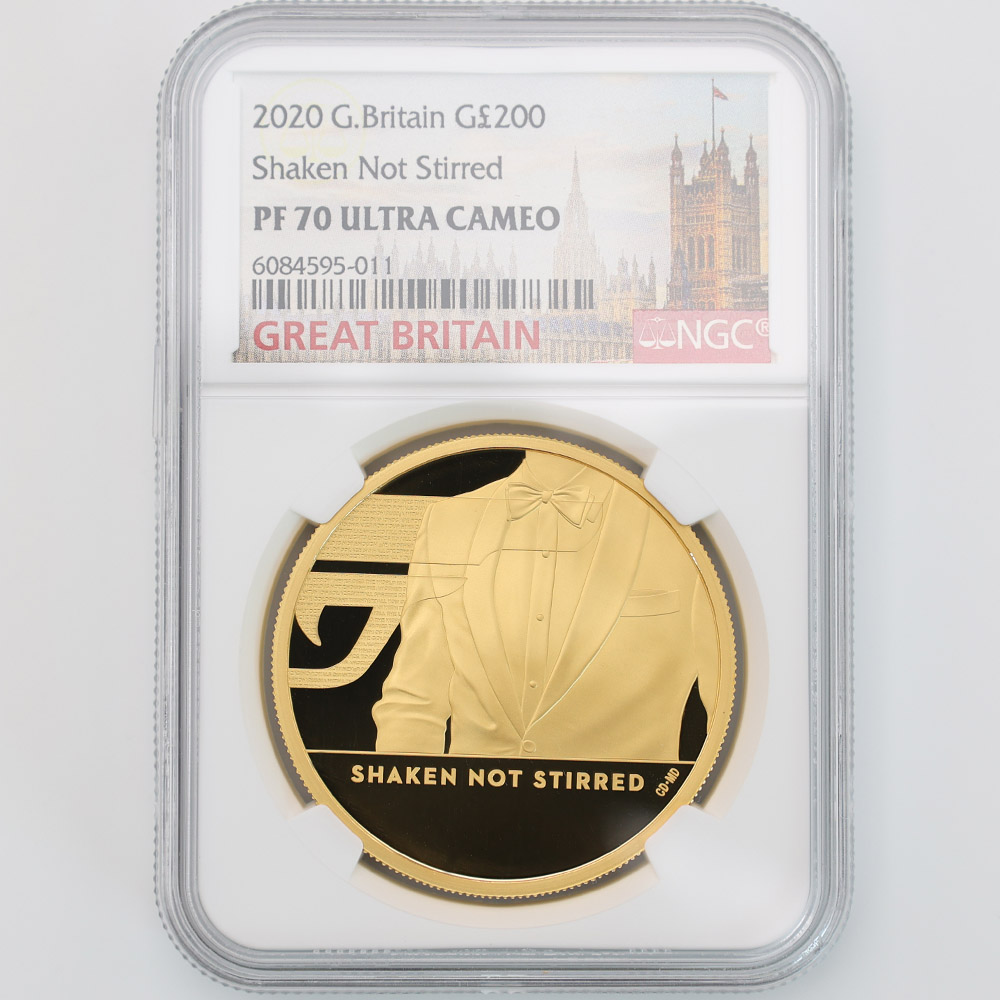 2020 UK 007 James Bond Series3 200Pounds 2 oz Gold Proof Coin NGC PF 70 UC