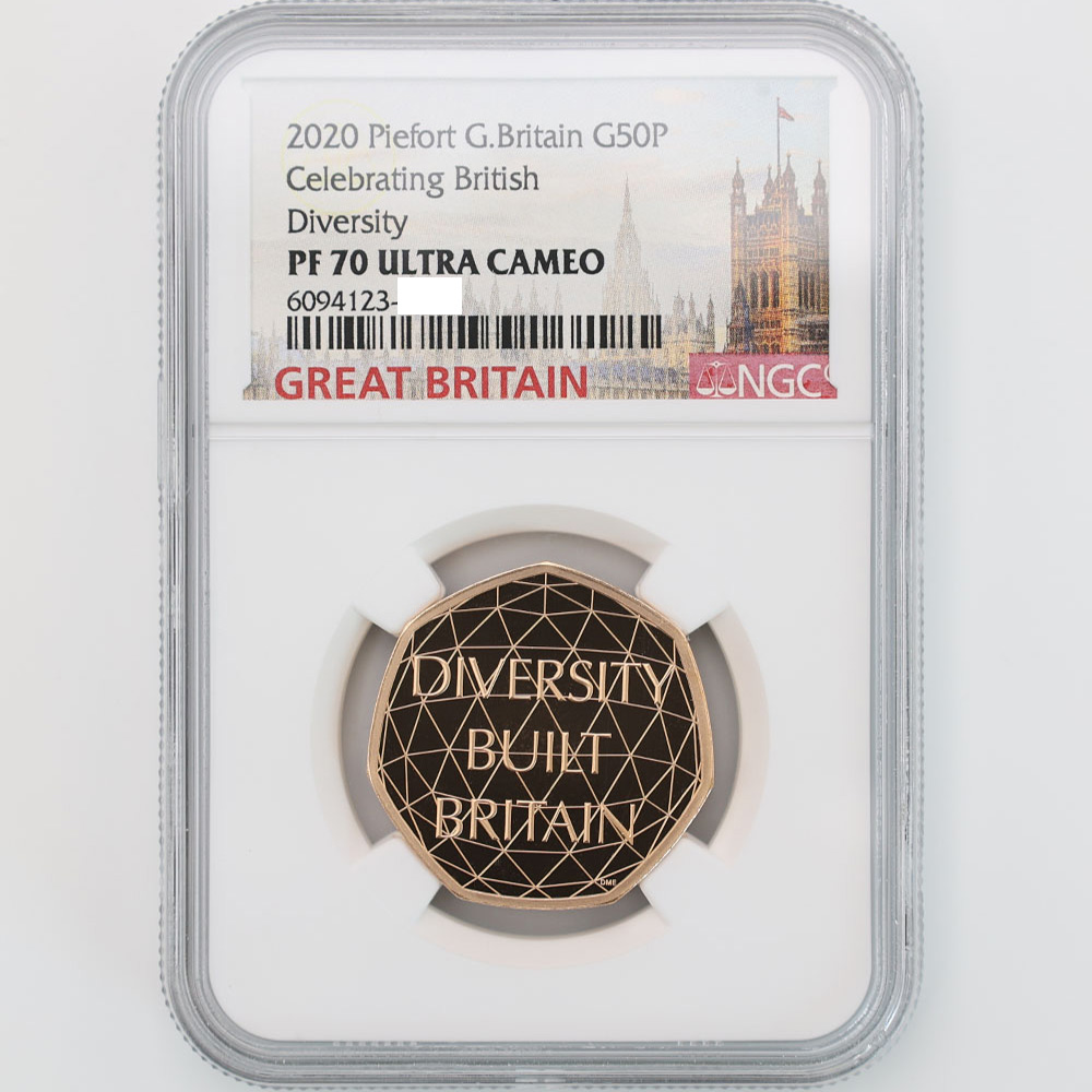 2020 Great Britain Celebrating British Diversity 50 Pence 31 Grams Gold Proof Coin Piedfort NGC PF 70 UC