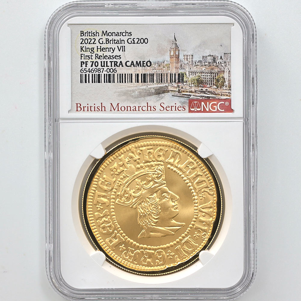 2022 Great Britain Monarch Series Henry VII 200 Pounds 2oz Gold Proof Coin NGC PF 70 UC FR