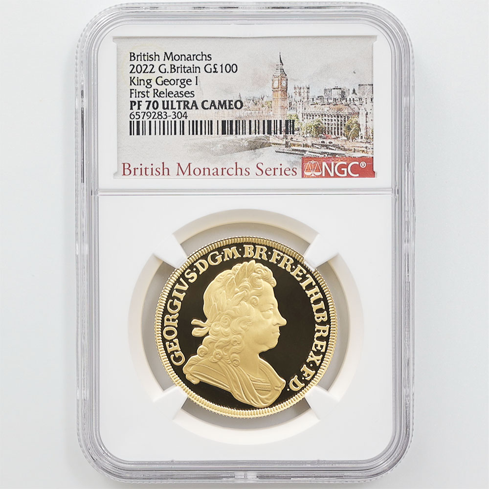 2022 Great Britain British Maonarchs Series King George I 100 Pounds 1 oz Gold Proof Coin NGC PF 70 UC FR