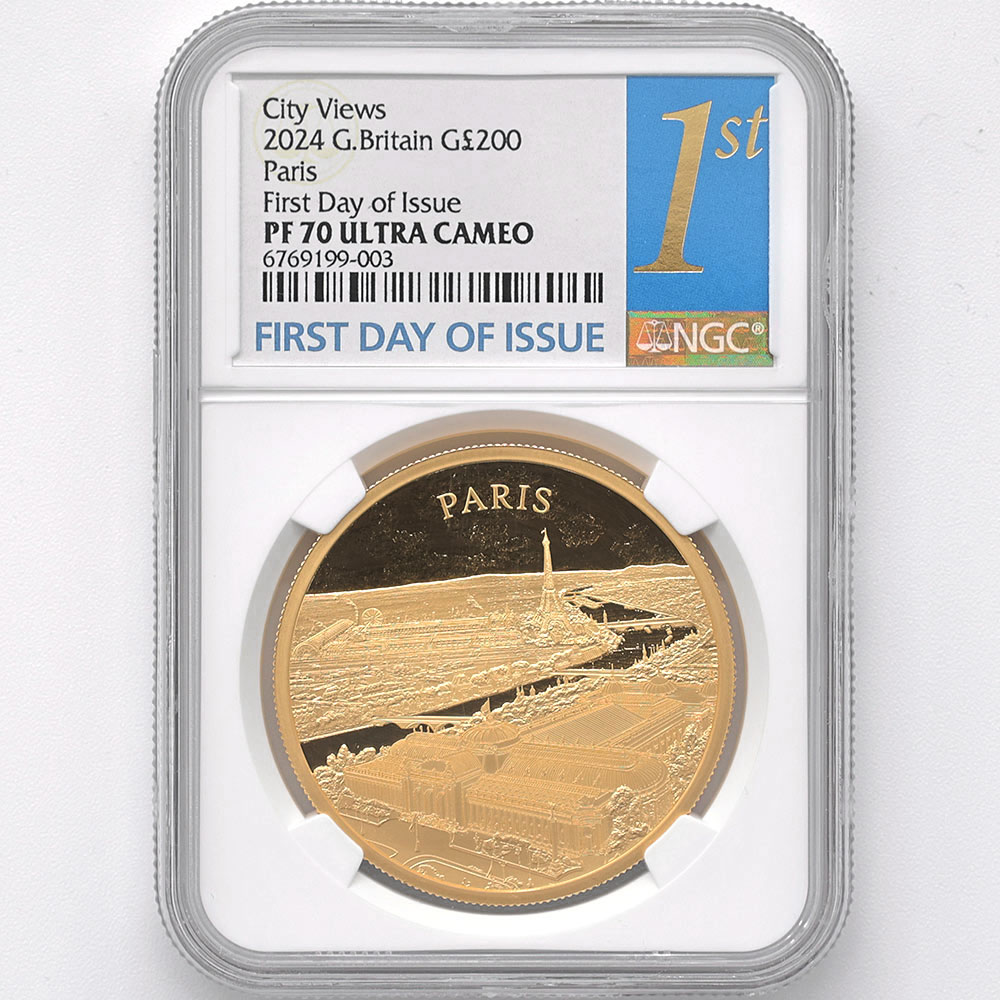 2024 Great Britain Charles III City Views Paris 200 Pounds 2 oz Gold Proof Coin NGC PF 70 UC First Day of lssue