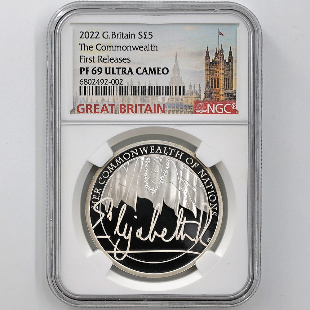 2022 Great Britain The Commonwealth 5 Pounds 28.28 Grams Silver Proof Coin NGC PF 69 UC First Release