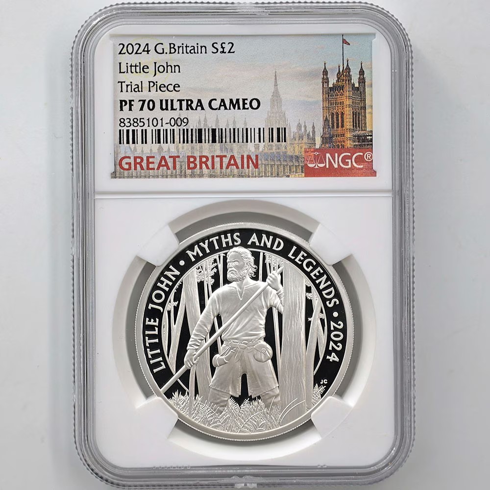 2024 Great Britain Little John 2 Pounds 1 oz Silver Proof Coin NGC PF 70 UC Trial Piece