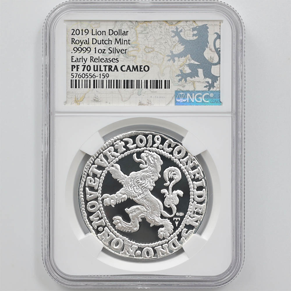 2019 Netherlands Lion Dollar 1 oz Silver Proof Coin NGC PF 70 UC ER