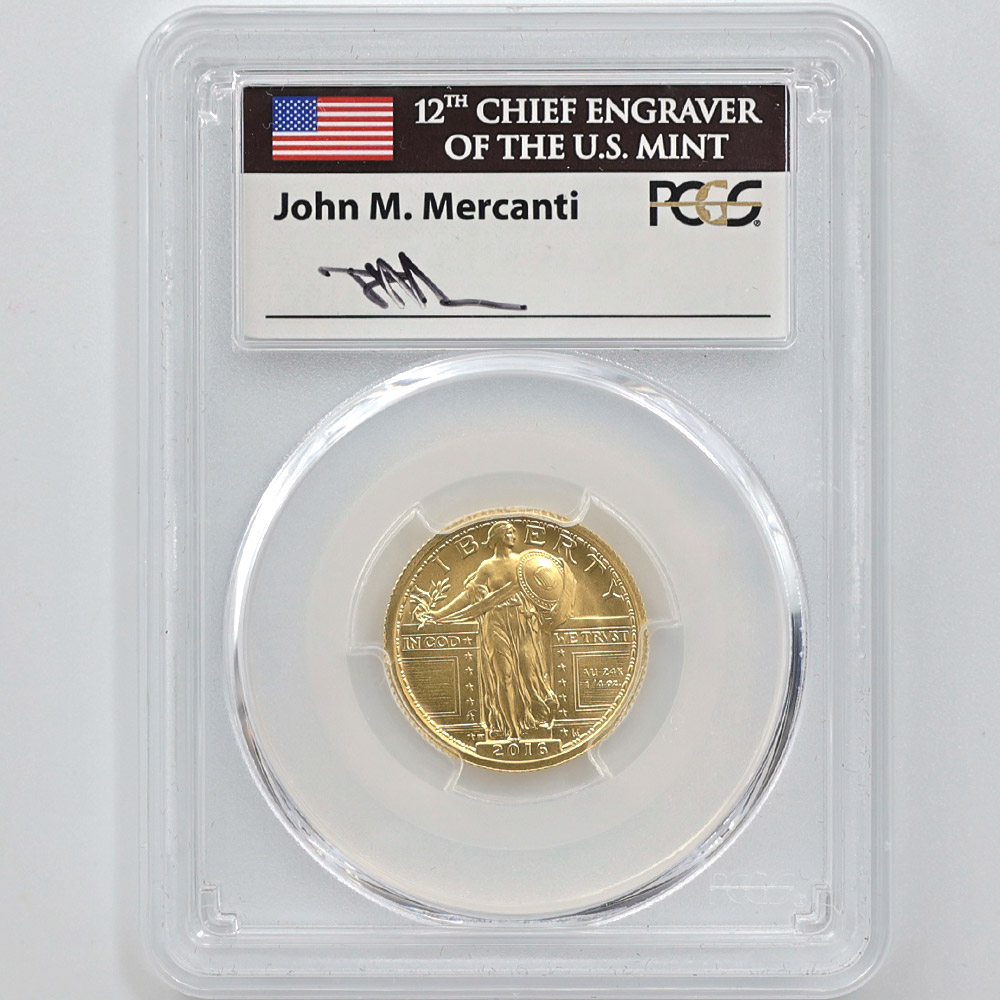 2016 the United States Walking Liberty 100th Anniversary 25 Cents 1/4 oz Gold Coin PCGS SP 70 FIRST DAY OF ISSUE